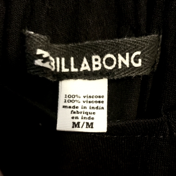 Billabong Coverup Midi Dress Black Crochet Back Straps Boho Flowy Woman M EUC - Picture 12 of 12